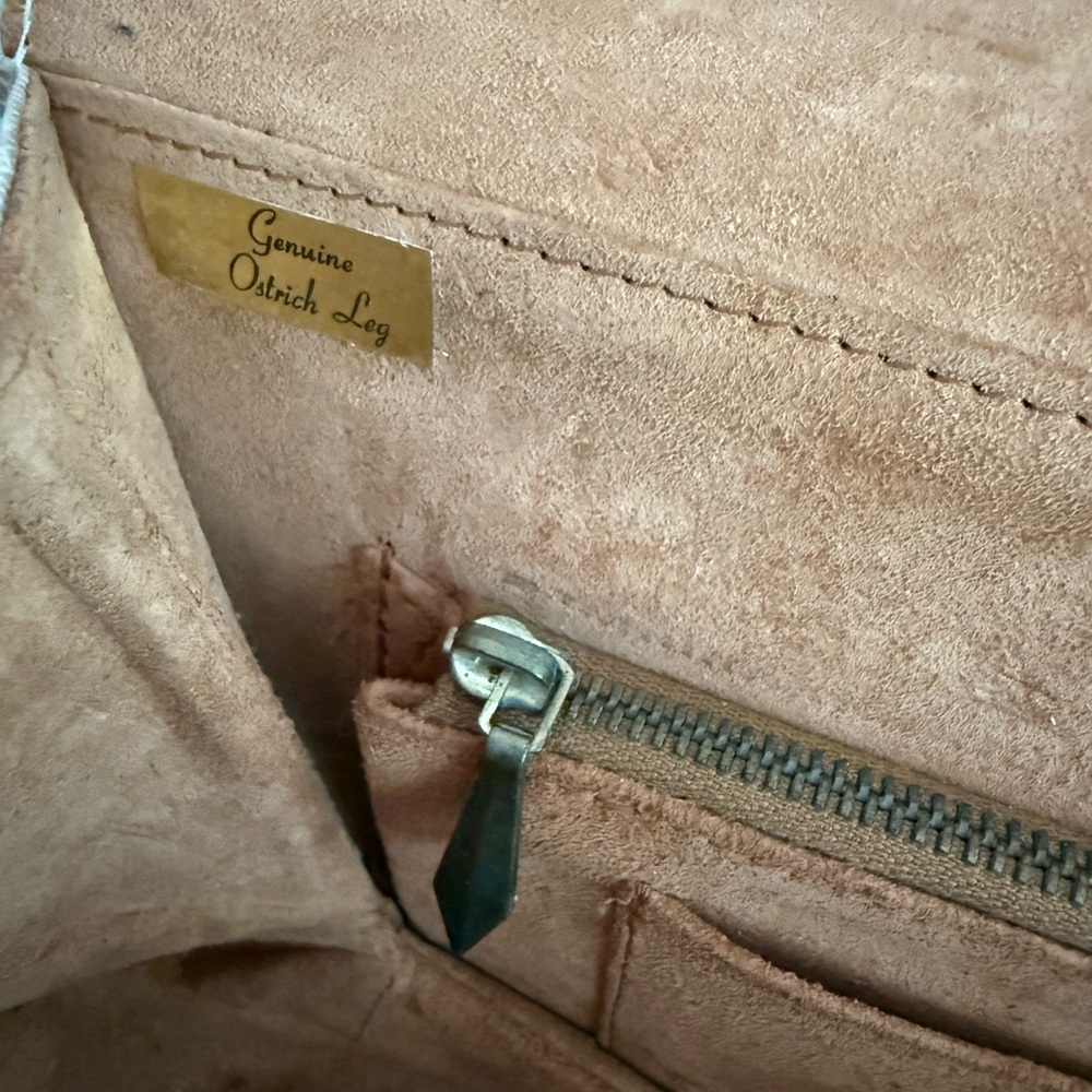 Vintage Corbeau Curio Beige Reptile-Embossed Leather Crossbody Bag - Picture 8 of 14